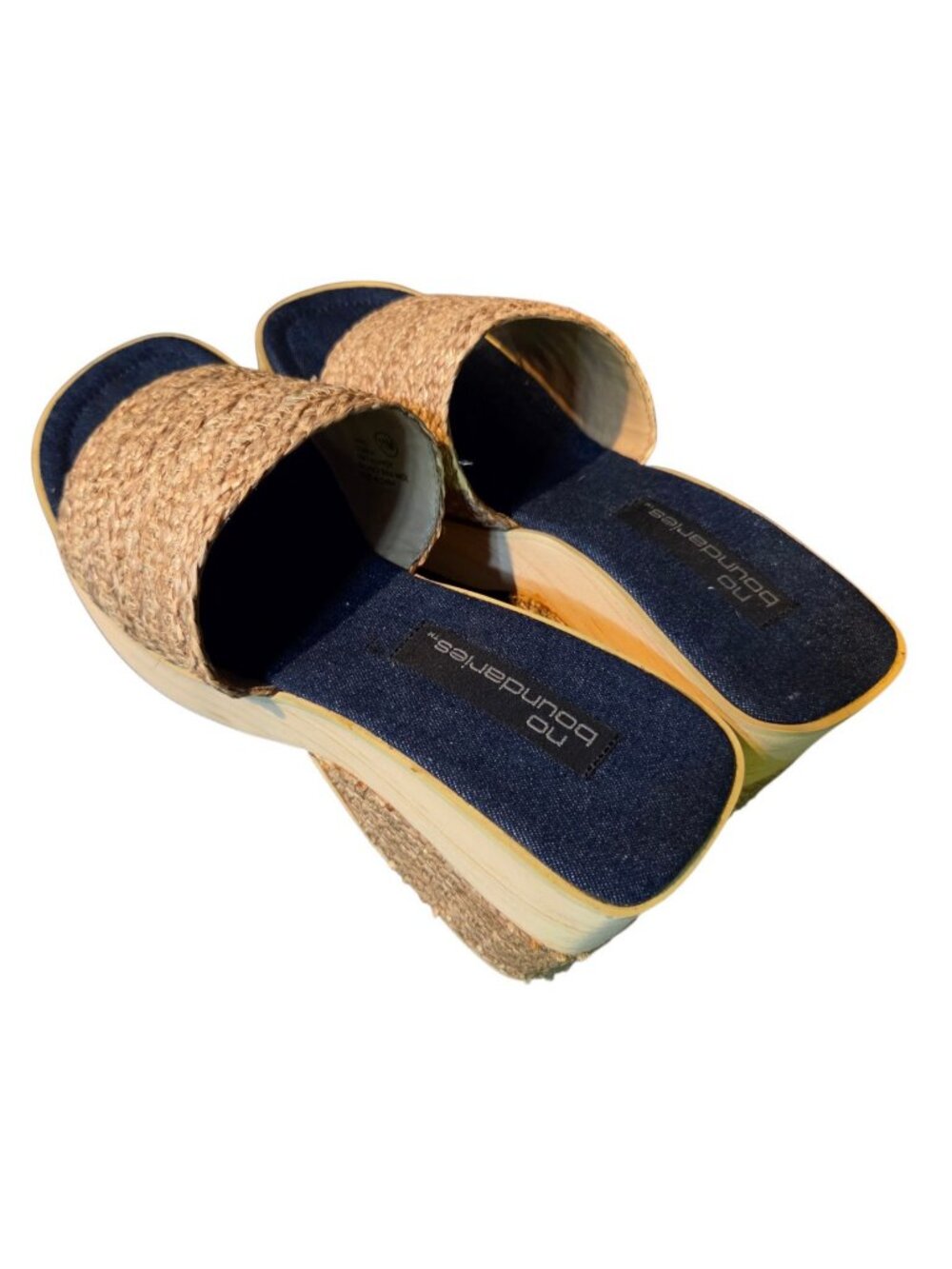 Vintage No Boundaries Wedge Platform Sandals With Straw Texture Strap Sz 11